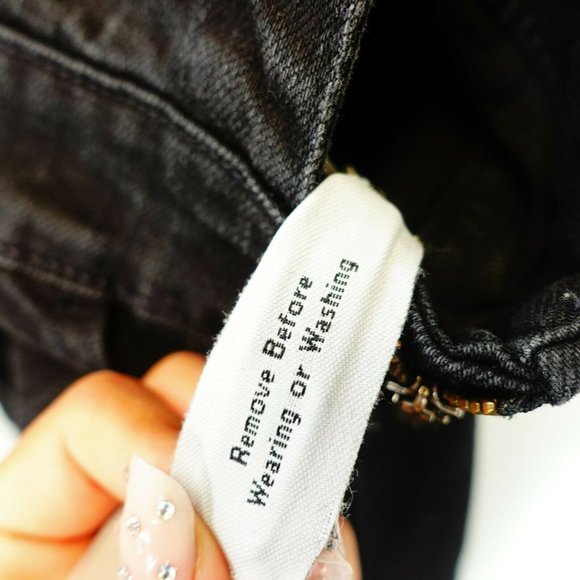 $239 MADEWELL Women's Black Denim Jean Overall XS Jumpsuit Boot Cut Cross Back - Picture 12 of 12